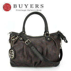 Gucci Leather Handbag Sukey Black GG ssima